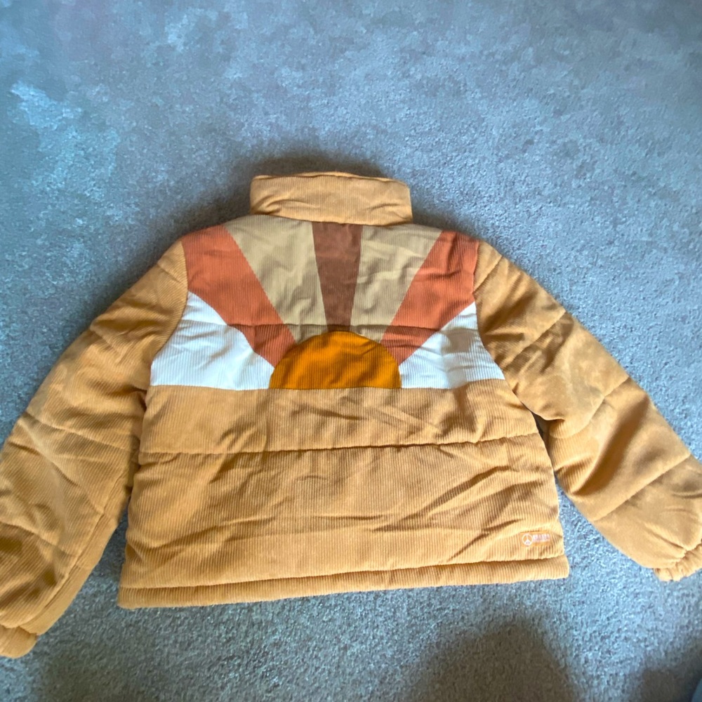 Ghanda aspen cord puffer with sunrise orange